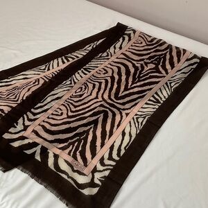 Carlisle Zebra Print Scarf with Pink Accents